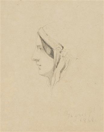 JEAN-AUGUSTE-DOMINIQUE INGRES (Montauban 1780-1867 Paris) Portrait Study of a Woman in Profile.